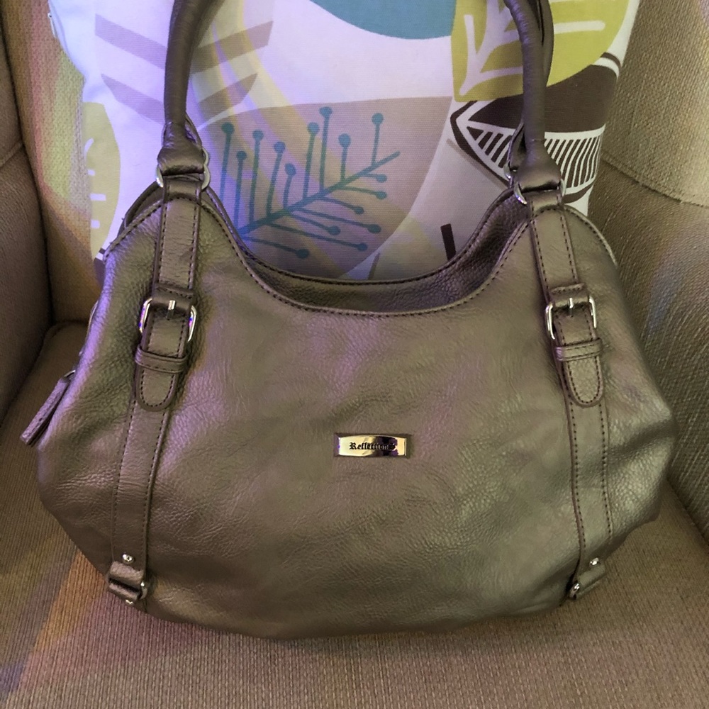 Reflection gold leather handbag